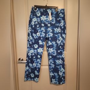 J. Crew Remi pant in watercolor begonias print